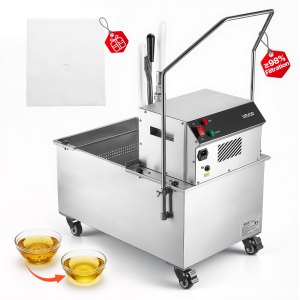 VEVOR Commercial Mobile Fryer Filter Machine, 55L /14.5Gal Filter Truck ...