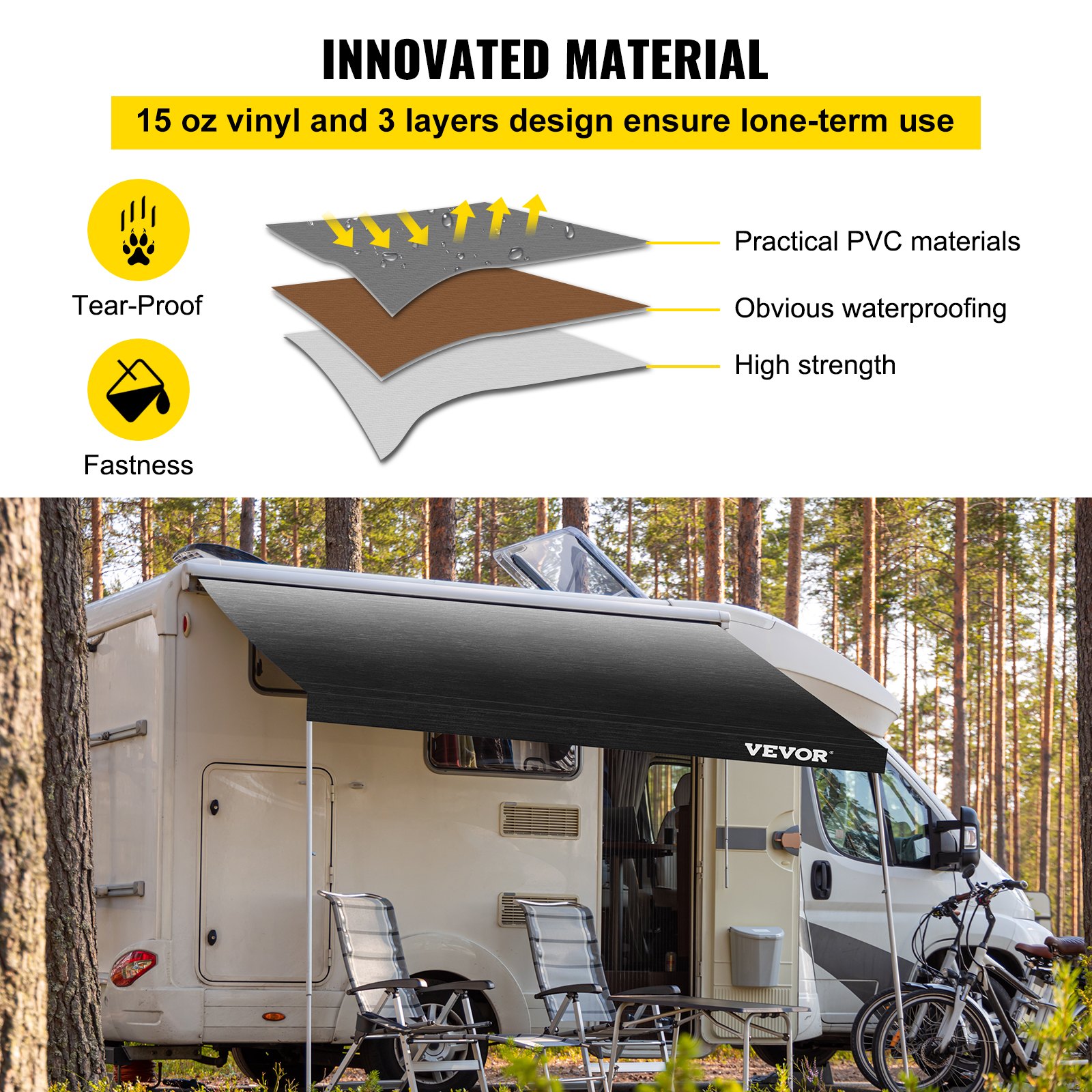 RV 19' Awning Fabric Replacement (Actual Width 18' 1