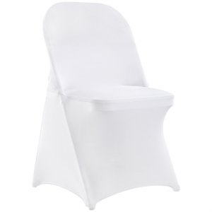 VEVOR White Stretch Spandex Chair Covers 30 PCS Folding Kitchen Chairs Cover Universal Washable Slipcovers Protector Removable Chair Seat Covers for Wedding Party Dining Room Banquet Event