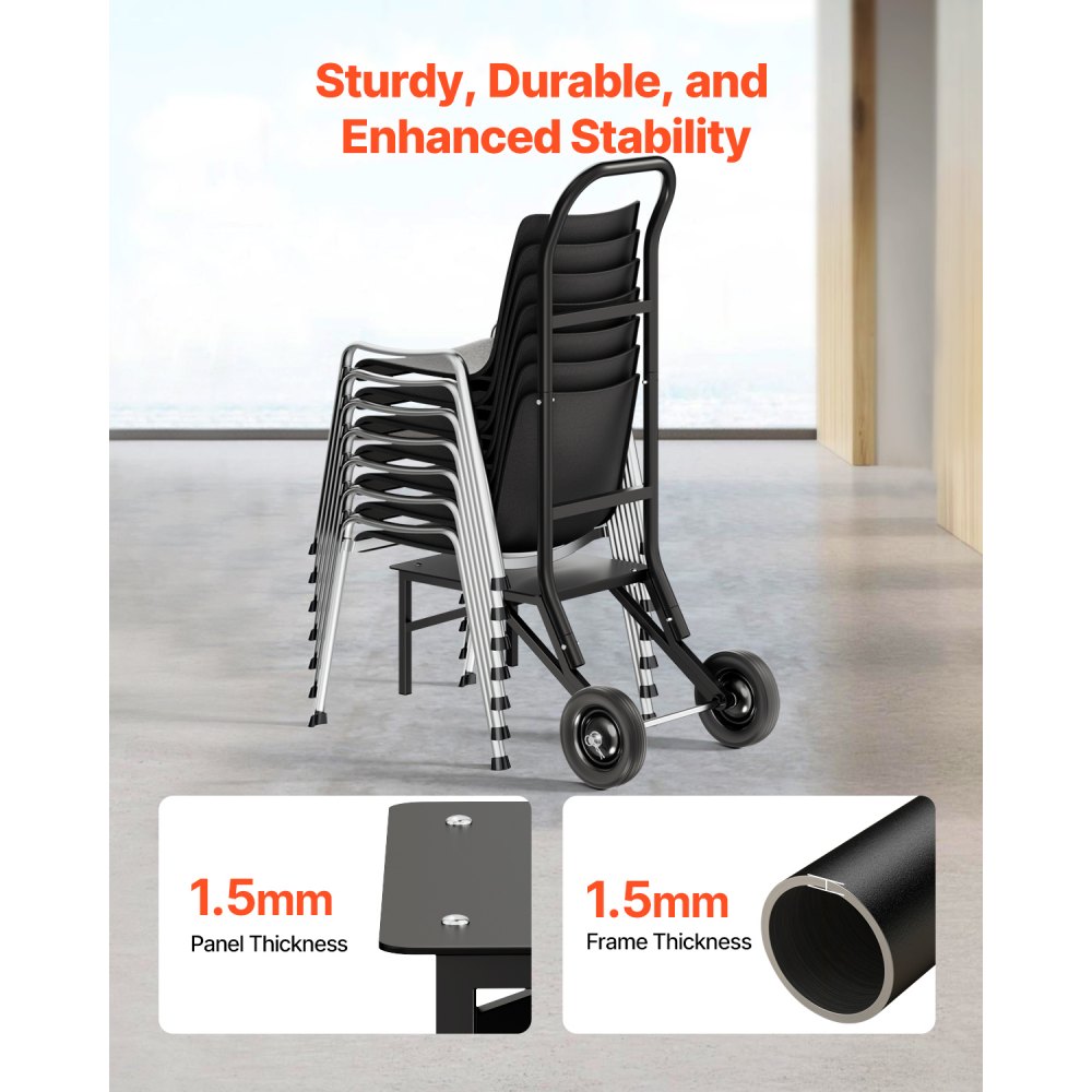 VEVOR Dolly Cart for a Folding Chair — Heavy-Duty Rack