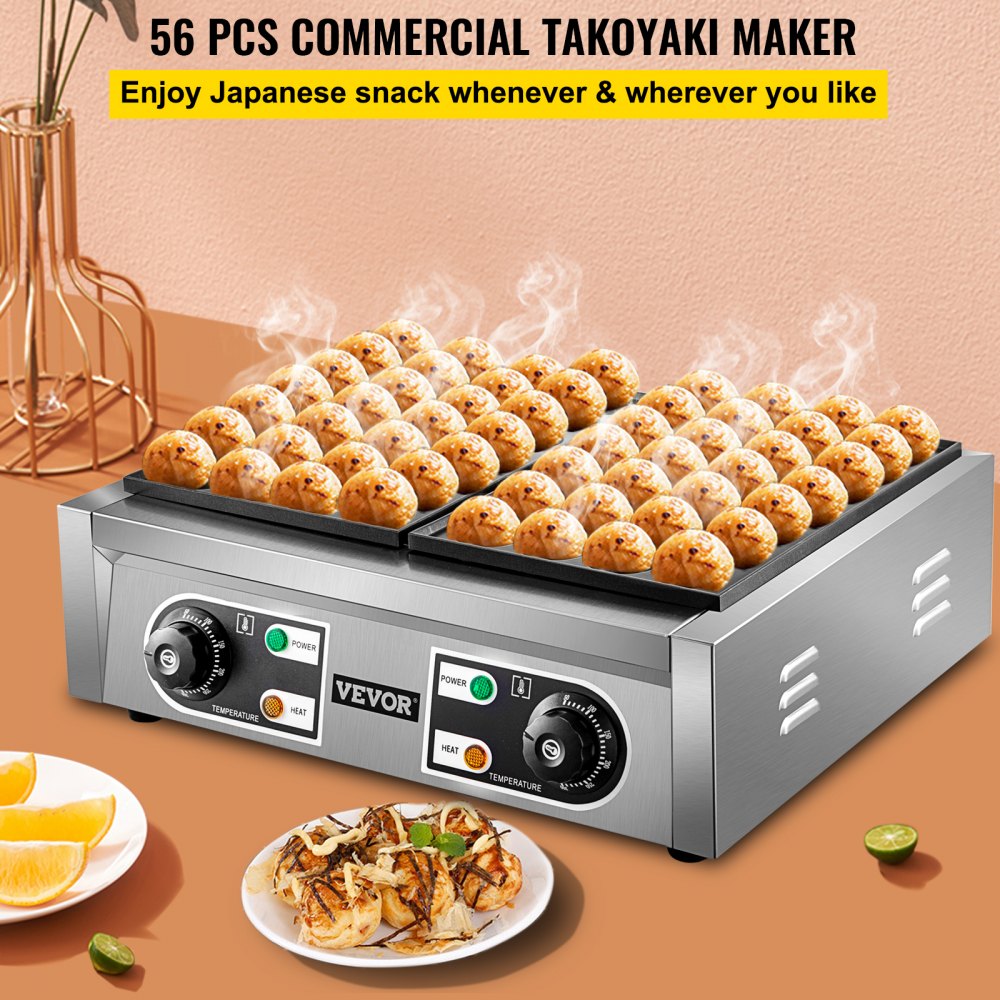 Macchina Takoyaki Elettrica Commerciale - 56 Stampi Antiaderenti Per Polpette Di Polpo, 220V - Foto 10