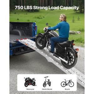 VEVOR Aluminum Ramps, 750 lbs, 1Pcs Heavy-duty Ramps with Wider Ramp ...
