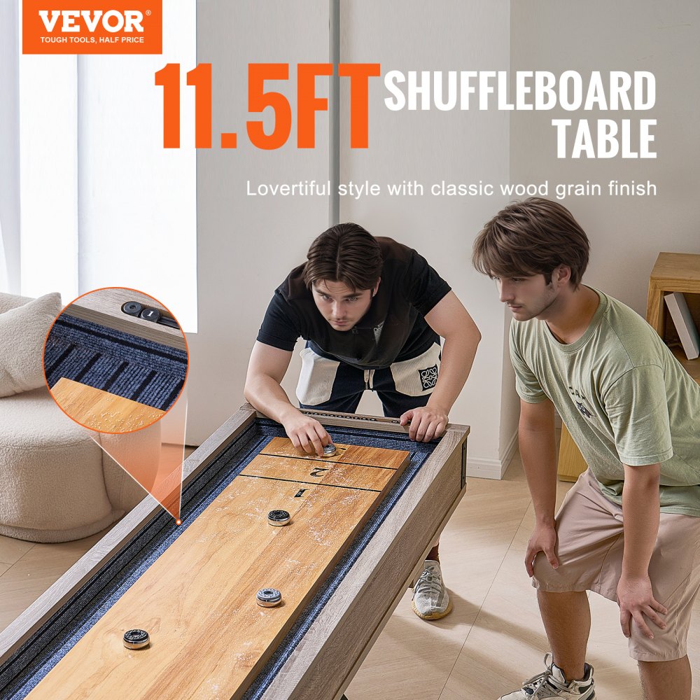 VEVOR 11.5 ft Shuffleboard Table 2 in 1 Shuffleboard and Bowling Combo ...