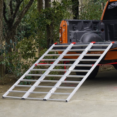 Utv Display Ramp VEVOR Aluminum Ramps, 1500 lbs, Folding Loading Ramp with Load Straps ...