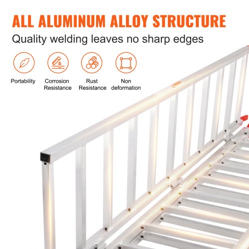 VEVOR Tri-Fold Aluminum Loading Ramp 1500 lbs 77" x 54" for Tractors